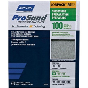 Norton ProSand 11 in. L X 9 in. W 100 Grit Aluminum Oxide Sandpaper 20 pk - 1 of 1