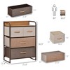 XIYUYEU 4-Drawer Dresser with Fabric Drawers 3-Tier Closet Organizers and Storage with Wooden Top, Brown - 3 of 4