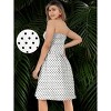 HAPPY BAY Women's Summer Boho Halter Smocked Mini Flowy Beach Dress Tube Top Strapless Dresses for Women One Size Polka Dots, Black - 3 of 4
