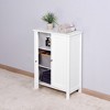 VYNXARIA Elegant White Bathroom Floor Storage Cabinet with Double Doors - 2 of 4