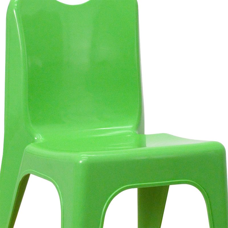 Flash Furniture 2 Pack Green Plastic Stackable School Chair with Carrying Handle and 11" Seat Height, 5 of 11