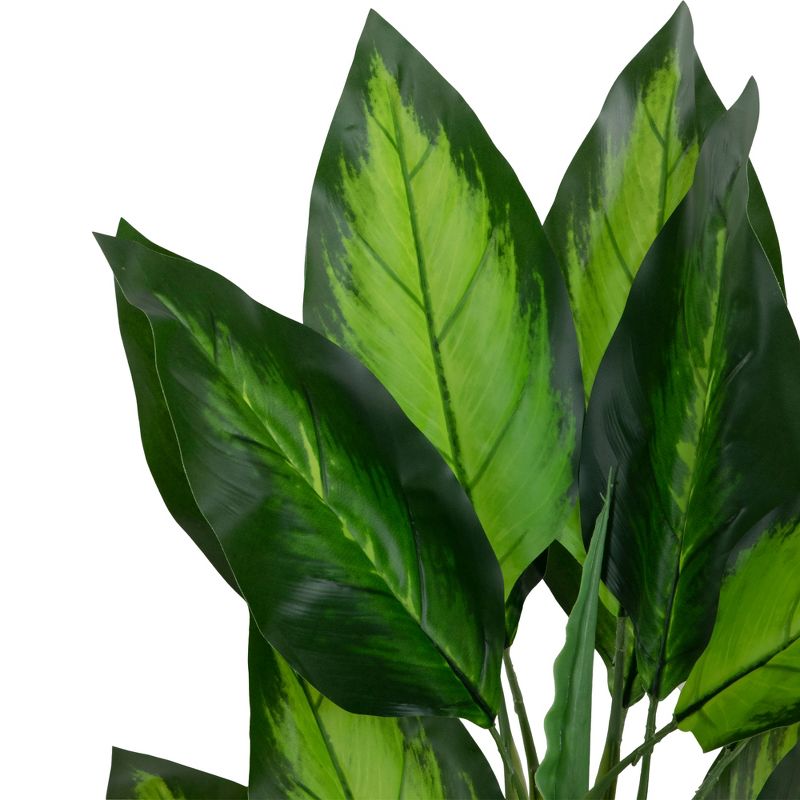 Northlight 51" Artificial Wide Leaf Green Dieffenbachia Potted Plant, 3 of 5
