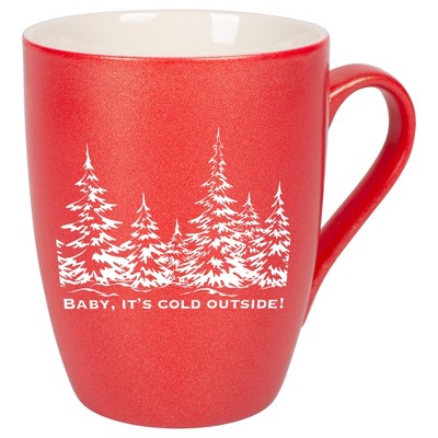 Elanze Designs Baby, It's Cold Outside Crimson Red 10 ounce New Bone China Coffee Cup Mug