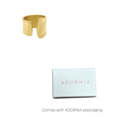Adornia 14k Gold Plated Tall Open Band Ring (Size 6)