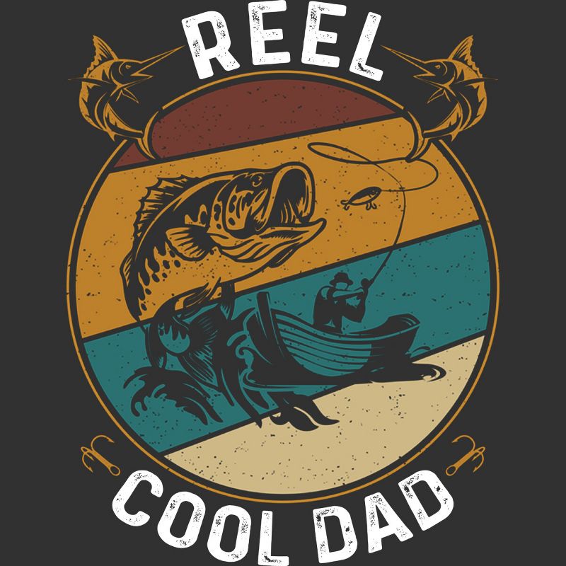 Men's Design By Humans Reel Cool Dad Fishing Boat Trip By KangThien T-Shirt, 2 of 3