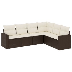 vidaXL Garden Sofa Set Brown - 1 of 4