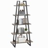 Coolmee 5 Tier Ladder Bookshelf, Floor Standing Bookcase with Shelves, Tall Book Storage Rack for CDs Movies Books, Narrow Organizer Shelf - 4 of 4