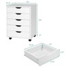 Tangkula 5/7-Drawer Chest Mobile Lateral Filing Cabinet Floor Storage Organizer White - 4 of 4