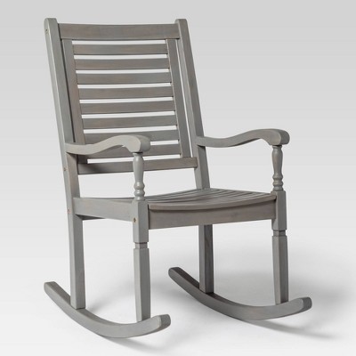 gray and white rocking chair