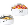 Outshine Co Farmhouse Round Tin Snack Containers with Lids - Set of 2, White - 4 of 4