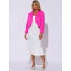 INSPIRE CHIC Women's Long Sleeve Open Front Cropped Winter Faux Fur Jacket - 4 of 4