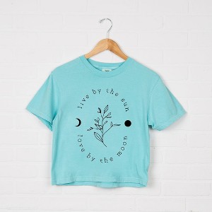 Simply Sage Market Women's Live By The Sun Short Sleeve Relaxed Fit Cropped Tee - 1 of 4