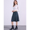 INSPIRE CHIC Women's Casual Solid Faux Suede Pockets Stretch A-line Midi Skirt with Belt - 2 of 4