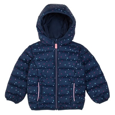 Rokka&Rolla Girls' Reversible Fleece Jacket Puffer Coat-Navy/Rose Pink, Size 4-5