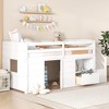 JUJABU Solid Wood Twin Size Low Loft Bed with Staircase, Drawer, and Storage Shelf - 3 of 4