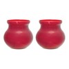 Red Glass Vase Set with Rounded Silhouette 6" Height Decorative Home Accent by Melrose - 3 of 3