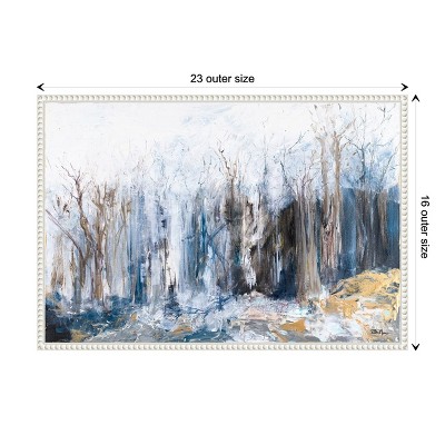 Serene Forest Landscape Beaded Framed Canvas Wall Art