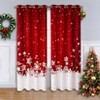 Red Velvet Christmas Curtain Set, 52x84 Inch Floor Length Room Darkening Window Curtains with Grommet Top for Living Room Bedroom, 2 Panels - 2 of 4