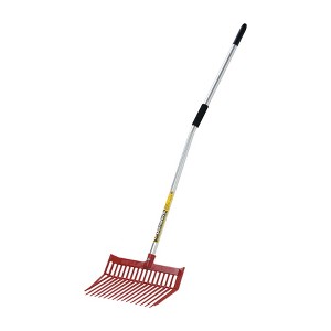 Little Giant DuraFork Polycarbonate Farm Outdoor Ranch Home Ergonomic Pre Bent Angled Aluminum Handle Pitchfork with Angled Tines, Red - 1 of 2