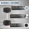 Garvee 60 LB-100 LB Hex Dumbbells Set, 5-30 LB Rubber Coated Hex Dumbbell Weights Set for Strength Training, 60 LB(5x2+10x2+15x2), 100 LB(20x2+30x2) - 2 of 2