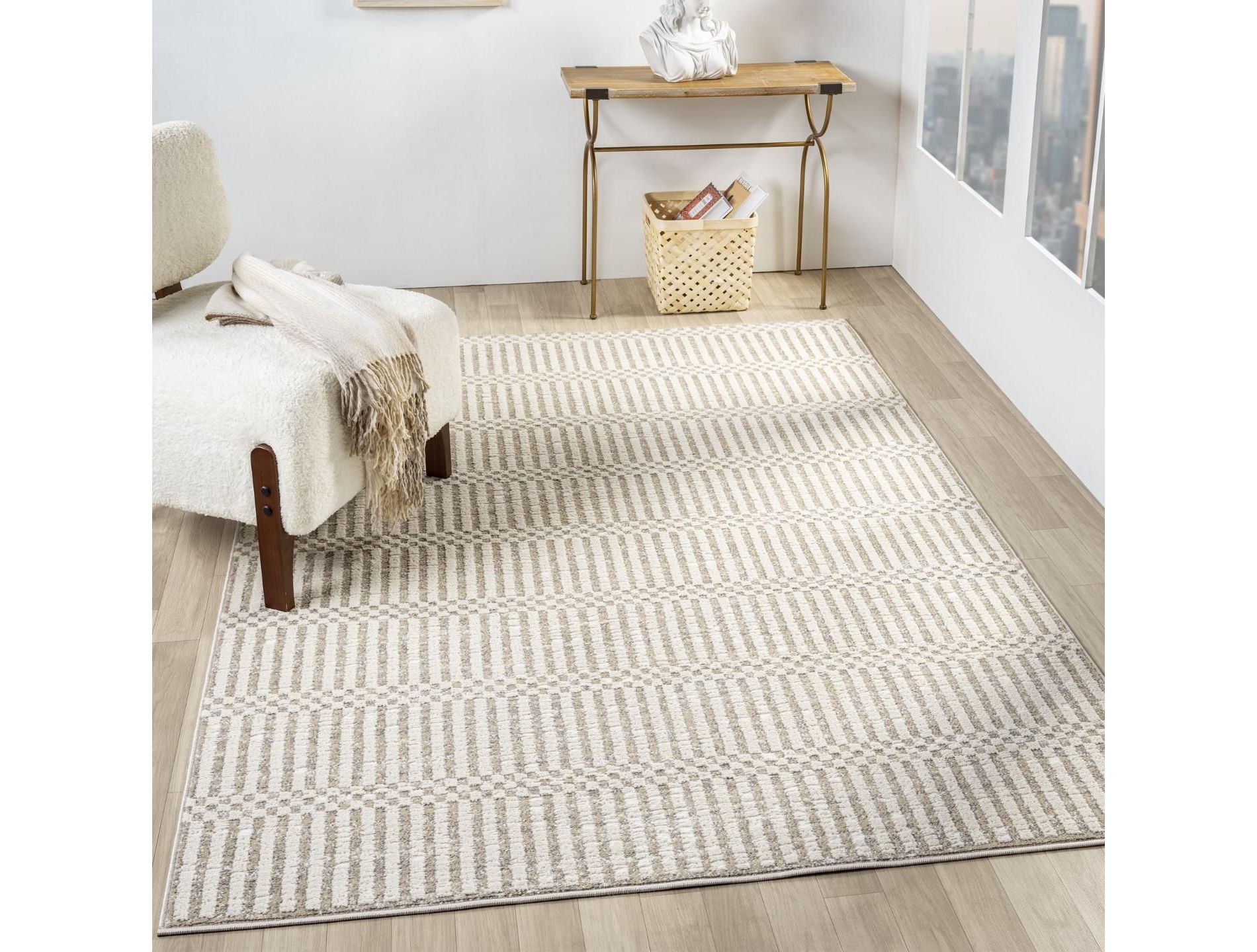 Luxe Weavers Geometric Brown 5x7 Indoor Area Rug
