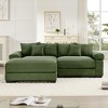 Oversized 92" Corduroy Cloud Modular L-Shaped Sectional Sofa with Thick Cushion and Movable Ottoman - 2 of 4