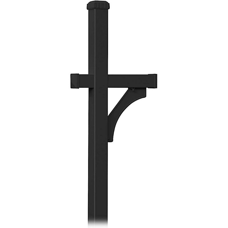Salsbury Industries Deluxe Post - 1 Sided - In-Ground Mounted - for Roadside Mailbox - Black, 1 of 2