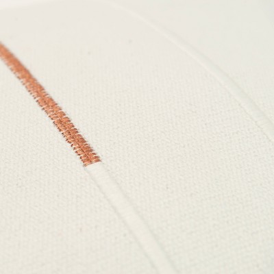 20"x20" Off-White Cotton Embroidered Geometric Throw Pillow Cover