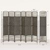 6 Panel Folding Room Divider Portable Privacy Screen Wave Fiber Room Partition for Home Office Dark - 3 of 4