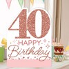 Big Dot of Happiness 40th Pink Rose Gold Birthday - Happy Birthday Giant Greeting Card - Big Shaped Jumborific Card - 16.5 x 22 inches - 2 of 4
