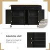 Kitchen Cart with Solid Wood Top, 4 Door Cabinet and Two Drawers - 3 of 4
