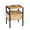 NicBex 1 Drawer Nightstand with Rattan Woven Door Panels,Bedside Table with Aluminum Alloy Handle and Metal Legs,Side Table for Bedroom - 3 of 4