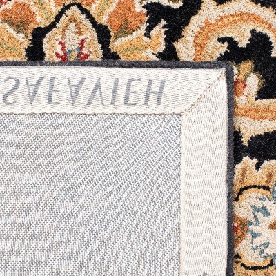 Elegant Black and Gold Hand-Tufted Wool Runner Rug