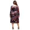 24seven Comfort Apparel Long Sleeve Midi Dress Brown Floral Print - 3 of 3