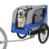 Gulches Pet Strollers: Gray and Blue Large Folding Bike Trailer for Dogs - 2 of 4