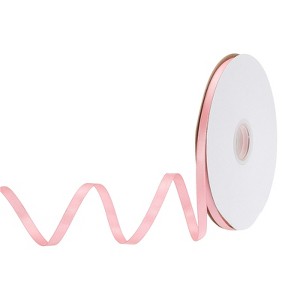 Unique Bargains Polyester Soft Decorative Cake Box Gift Wrapping Ribbon 3/8" x 50 Yard Hot Pink - 1 of 4