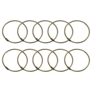 Unique Bargains Carbon Steel Loose Leaf Binder Snap Shower Curtain Rings 20 Pcs - 1 of 4