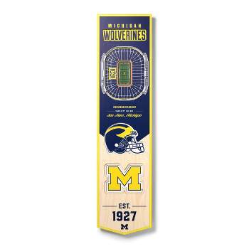 8" X 32" NCAA Michigan Wolverines 3D StadiumView Banner