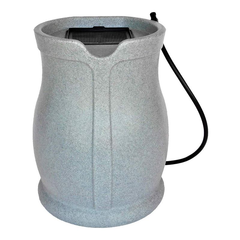 FCMP Outdoor Catalina 45 Gallon Water Rain Catcher Barrel with Flat Back for Watering Outdoor Plants, Gardens, and Landscapes, Light Granite (2 Pack), 2 of 7