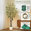 Artificial Eucalyptus Tree, Fake Artificial Plant with White Planter，Large Faux Floor Plant Fake Trees with Lights Artificial Trees for Home Decor - 2 of 4