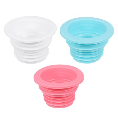 Unique Bargains Silicone Universal Fit Hose Laundry Drain Pipe Sewer Seal Ring 3 Pcs
