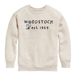 Boys' - Peanuts - Woodstock 1969 Graphic Long Sleeve Fleece Sweatshirt - 1 of 4