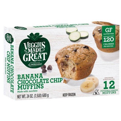 Veggies Made Great Frozen Gluten Free Banana Chocolate Chip Muffins - 24oz/12ct
