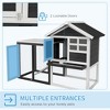 Gsluuk PawHut 48" Wooden Rabbit Hutch Bunny Cage with Waterproof Asphalt Roof, Fun Outdoor Run, Removable Tray and Ramp, Grey - 3 of 4