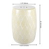 Moroccan Diamonds 18" Ceramic Drum Garden Stool - JONATHAN Y - 3 of 4