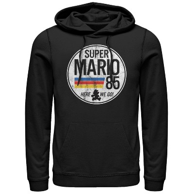 Men's Nintendo Super Mario Retro Rainbow Ring Pull Over Hoodie