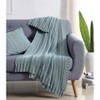 50"x70" Home Dublin Cable Knit Throw Blanket Blue - VCNY: Contemporary Cotton, Machine Washable, Cozy All Ages - 3 of 3