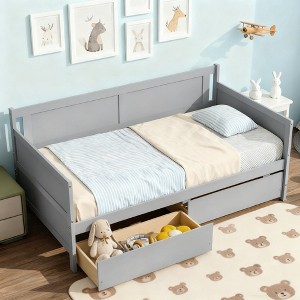 Luxystar Twin Size Wood Daybed with 2 Storage Drawers for Living Room and Guest Room - 1 of 4