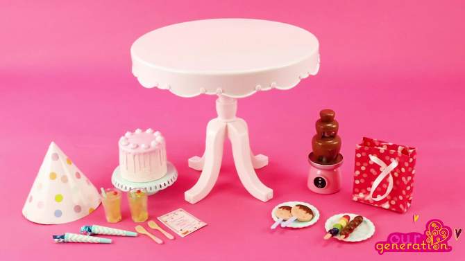 Our Generation Party Time Birthday Sweets Table Accessory Set for 18&#34; Dolls, 2 of 9, play video