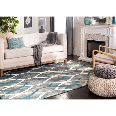 Hand-Tufted Elegance Gray Wool Rectangular Area Rug, 5' x 8'